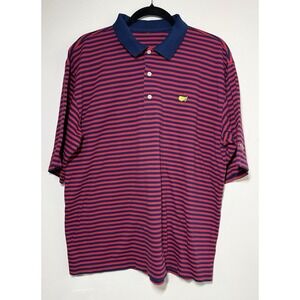 Vintage Augusta National Masters Golf Polo Shirt Mens Size XL Burgundy Striped
